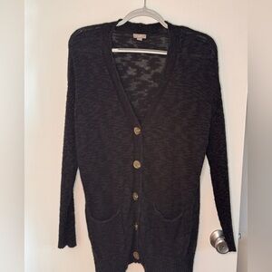 J. Jill Black Button-Up Cardigan